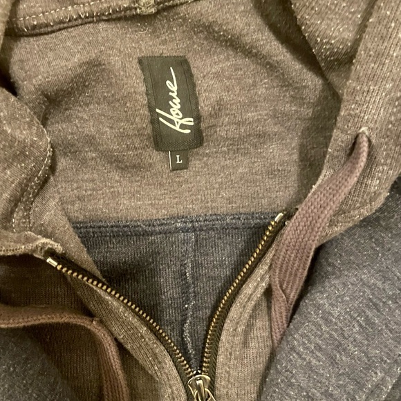 Men’s Navy and Grey Hoodie-Blazer by Howe in Sz L - Picture 7 of 13